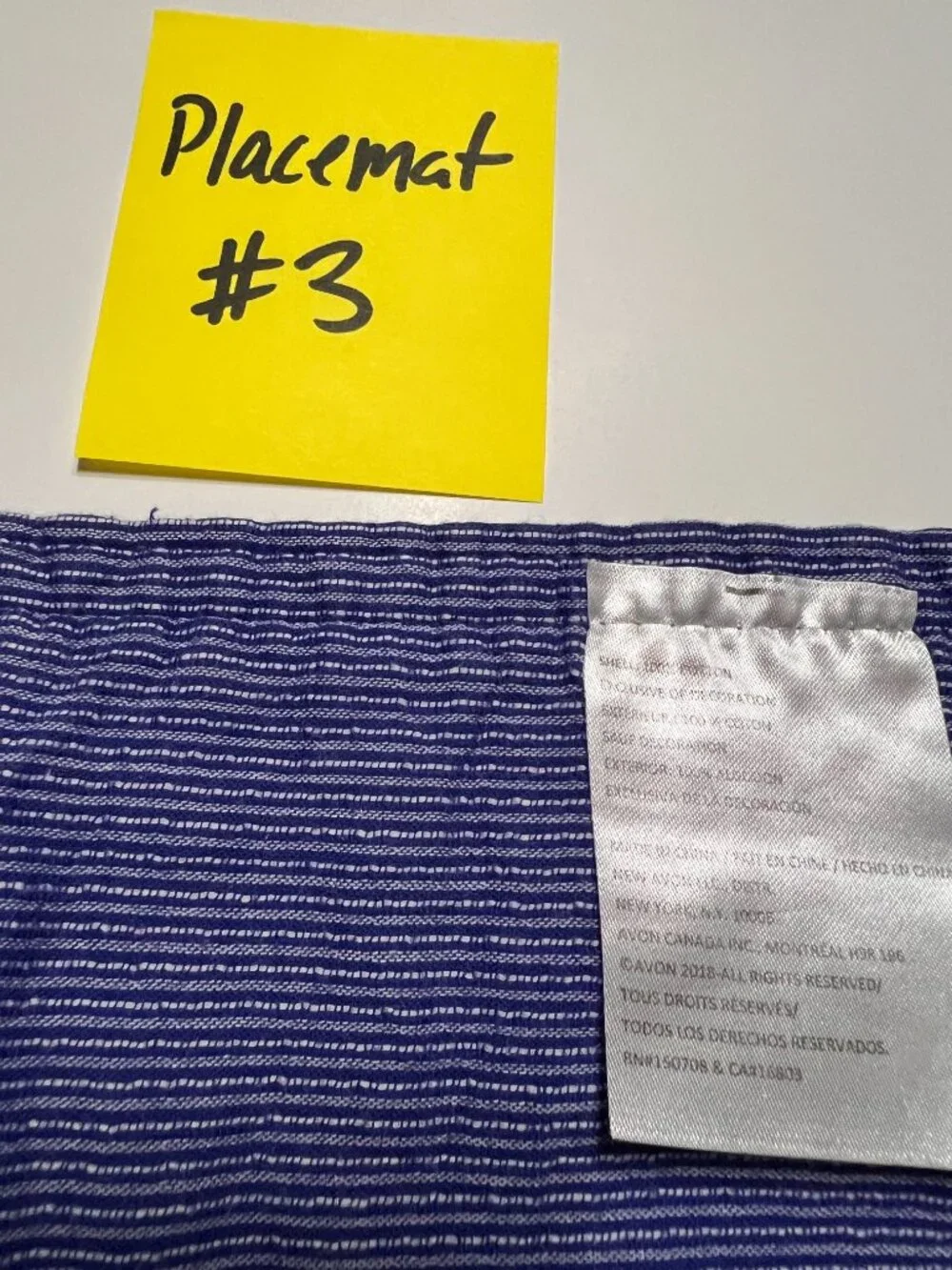 Avon Home Blue White Striped Cotton Placemats Set of 4 Nautical Coastal